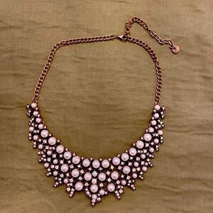 Pearl and rhinestone collar necklace